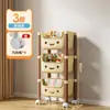 Estantería móvil para juguetes infantiles, organizador de múltiples niveles hecho de material PP, estantería para libros ilustrados, carrito organizador de bocadillos