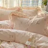 2026 Nueva Funda de Almohada de Algodón con Encaje de Doble Capa Estilo Coreano 48*74cm Funda de Almohada Una Pieza Época Primaveral