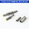 Conector de horquilla para adaptador de corriente CC macho y hembra de unión sin soldadura 5.5*2.1/2.5*14MM BNC de monitoreo metálico