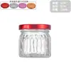 Botella dispensadora de nido de pájaro con patrón vertical personalizado 100 ml Boca grande Botella de vidrio para guisos frescos Botella sellada para miel Resistente a altas temperaturas y se puede cocinar al vapor
