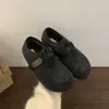 Sapatos femininos estilo Birkenstock, com aumento de altura, forrados de fleece, coleção outono/inverno 2026, sapatos Mary Jane de sola grossa, sapatos de algodão quentes e aconchegantes