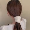 Color Café con Leche Peluche Anillo para el Cabello Anillo de Intestino Grueso Banda Elástica Lazo para el Cabello de Mujer 2024 Nuevo Otoño Diadema de Cuero