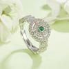 Anel trançado de renda de jade Hetian imitação de Jade Feminino Luxo leve design de nicho índice indicador de dedo ajustável