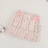Gorro de punto cálido de forro polar de lana para otoño e invierno con orejas de gato y lazo, estilo coreano, con puntos de colores, para circunferencia de cabeza grande