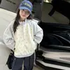 Abrigo de Otoño para Niña 2026 Nueva Moda Estampado Versátil Casual Mediano a Grande Infantil Bloque de Color Otoño Superior de Moda