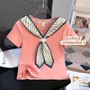 Camiseta de alta qualidade plus size de manga curta para mulheres, novo estilo verão 2026, design solto e modelador, top versátil de ombro normal