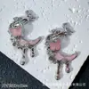 Pingente Charm de Lua Coração Borboleta Rosa Cruz Estilo Dark Europeu e Americano para Pulseira Colar de Contas DIY