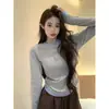 Camiseta de Manga Larga a Rayas para Mujer Tallas Grandes Otoño 2026 Nuevo Popular Corta Ajustada Diseñador Top