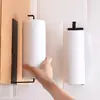 Soporte de Papel de Cocina de Hierro Forjado Estante para Gabinete Organizador de Rollo de Papel de Cocina Estante de Almacenamiento Creativo para Pared sin Taladro