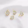Chapado en Oro de 14K que Conserva el Color Cobre Envuelta Piedra Ojo de Gato Perla Redonda Colgante Flor Retorcida Encanto Vibrante Aretes Colgantes para Manualidades Collar Joyería Encanto
