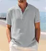 Nueva Camisa Polo Tejida de Textura Suelta Retro para Hombre Verano 2025 Camiseta Retro con Cuello de Solapa Mangas Cortas Transpirable