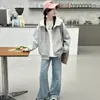 Ropa exterior de primavera y otoño para niñas 2026 nuevo top con capucha holgado estilo coreano para niños mayores, chaqueta de otoño de manga larga para niñas