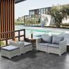 Sofá cama de ratán para exteriores y desayuno hotel sala de estar balcón terraza exterior sofá de ratán combinación de sofá de ocio para patio