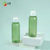 Botella de agua hidratante de 150 ml para rellenar, botella de aceite limpiador, botella de plástico PET para agua desmaquillante, botella de loción con tapa abatible, botella de hombro redondo