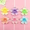 Flor Artificial Transparente Flor de Cinco Pétalos Degradada Accesorios de Resina para DIY Diadema Pasador Funda para Teléfono Móvil Caja de Almacenamiento Calcomanía para Vaso de Agua
