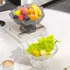 Plato de Frutas Alto Irregular con Onda de Agua de Lujo Ligero de Alta Gama Gran Capacidad para Mesa de Café de Sala de Estar Plato de Caramelos Péndulo para el Hogar