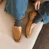 Mocasines Retro de 1.5cm, Zapatos Planos Cómodos para Caminar, Nuevo Estilo Primavera y Otoño 2026, Zapatos de Cuero sin Cordones Puntiagudos Cuadrados