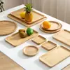 Bandejas de Madeira de Bambu, Pratos de Madeira, Pratos de Madeira Maciça, Pratos de Jantar de Madeira para Hotel Restaurante, Pratos de Frutas, Louça de Bambu no Atacado, Moderno e Simples