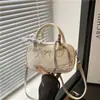Casual, De Moda, Texturizado, Moderno, Casual, Cruzado, De Mano, Bolso de Hombro tipo Bowling, Grande Capacidad para Mujer, Nuevo Estilo K 2025