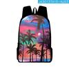 2023 Nuevo Producto Mochila Escolar Transfronteriza Mochila para Secundaria Árbol de Coco Estampado Digital Bolsa de Hombro Set de Correa para Lápices