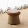 Taburete de Hongo, Taburete Pequeño para Uso Doméstico, Taburete Bajo, Taburete para Cambiarse los Zapatos de Madera Maciza, Taburete para Sentarse en Sala de Estar Balcón, Taburete para Sofá, Taburete Redondo, Taburete para Niños