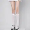Calcetines Lolita primavera y verano delgados Mary Jane encaje calcetines hasta la pantorrilla jk estilo ballet lazo tubo calcetines arrugados