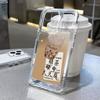Funda para Teléfono Té de Leche Transparente como el Hielo para iPhone 17, 18 Pro, Apple 15, Diseño Simple para 16, Blanco y Negro para 14