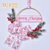 Cinta de Navidad de 3 Yardas con Borde de Alambre, Árbol de Navidad, Reno, Moño, Accesorios, Cinta para Envoltura de Regalos