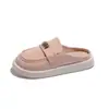 Zapatos de Cuero Estilo Británico de Suela Gruesa de Moda 2025 Nuevos Zapatos de Mocasín Negros con Tacón Grueso para Mujer Slip-On