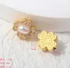 Contas Douradas Estilo Antigo~Incustadas com Pérolas de Jade Sintético, Contas Espaçadoras, Contas Soltas, Flor Roxa para Pulseira DIY, Colar, Materiais para Miçangas, Acessórios