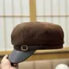 Sombrero Octagonal de Moda Estilo Británico para Mujer, Estilo Nuevo Retro, Cara Pequeña, Versátil para Viajes de Primavera y Verano, Boina para Circunferencia de Cabeza Grande