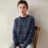 Nuevo Suéter de Cachemira para Mujer Otoño/Invierno 2026, Cuello Redondo, Punto de Cachemira Jacquard Nuevo Estilo Fair Isle Vintage, Suéter Base de Punto