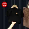 2026 Nueva Camiseta de Algodón Puro Elegante y de Moda para Niños Verano Top de Manga Corta para Niños Camiseta de Moda para Niños