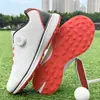 Nuevos Zapatos de Golf para Hombre con Tacos Fijos y Botones, Impermeables, Cómodos, Transpirables, Zapatos Deportivos de Golf para Hombre, Transfronterizos