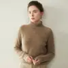 Nuevo Suéter Grueso Simple Holgado Otoño/Invierno 2026 Suéter de Cachemira para Mujer con Cuello Alto y Mangas Raglán Capa Base de Punto