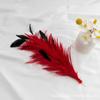 Flor de Pluma Cabeza Flor con Vestido Cheongsam Accesorios para el Cabello Nupcial Tocado Danza Latina Grande Rojo vino tinto Multicolor
