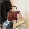 Bolso Pequeño Transfronterizo de Moda para Mujer, Versátil para Otoño 2025, Nuevo Bolso de Hombro Cruzado Mate con Costuras, Bolso de Mano Cuadrado Pequeño