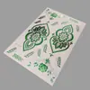 Novos Adesivos de Tatuagem de Henna Florais Verde Prata Indianos Casamento Mão Costas Videira Adesivos de Tatuagem à Prova d'Água Longa Duração