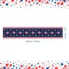 Toalha de Mesa para o Dia da Independência Americana Decoração de Estrela Vermelha Branca e Azul Toalha de Mesa Festa de Feriado Toalha de Mesa com Tema de Bandeira Transfronteiriça