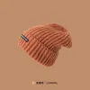 Gorro de Punto Holgado Cálido Versátil Estilo Coreano Moda Otoño e Invierno para Mujer Circunferencia de Cabeza Grande Adelgazante