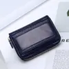 Bolsa de tarjetas de cuero nueva transfronteriza de 10 tarjetas juego de tarjetas con cremallera de negocios bolsa de tarjetas tipo acordeón multicarta creativa ventas directas de fábrica