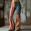Sitio Independiente Transfronterizo Europeo y Americano Nuevo Pantalón de Mezclilla Acampanado Ajustado a la Moda para Mujer con Impresión Digital 3D de Amazon