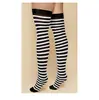 En stock Calcetines Rayados Azules y Negros Hasta la Rodilla para Adultos Disfraces de Fiesta de Halloween Medias Largas Sexy Calcetines de Cosplay