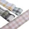 Cinta de Lino a Cuadros de Color Contrastante para Lazos Hechos a Mano Accesorios para el Cabello Ropa de Bebé Zapatos Calcetines Ropa Cinta Decorativa para Cajas de Regalo