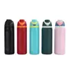 Taza Termo para Bebida Doble de Acero Inoxidable 304 con Tapa Pop-Up y Popote Personalizable, Taza de Fruta con Bolso para Exteriores, Botella de Agua Deportiva