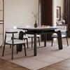 Mesa de Jantar Dobrável em Madeira Maciça Estilo Americano com Cadeiras, Expansível de Quadrada para Redonda, Novo Modelo 2026, Estilo Vintage Francês Meio do Século Wabi-Sabi