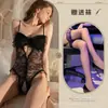 Lencería Sexy Transparente Estilo Francés de Venta Caliente para Tallas Grandes de Mujer, Body Sedcutor Transparente de Encaje con Lazo