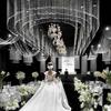 Adereços de casamento para auditório de casamento por atacado, arte em ferro, anel de teto, arco, palco, cortina de contas de cristal, posicionamento de contas de abacaxi