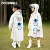 Capa de Chuva Infantil para Alunos que Vão à Escola, Capa de Chuva Longa para o Corpo Inteiro para Meninos e Meninas, Impermeável para Chuva Forte, Adequada para Alunos do Ensino Fundamental e Médio, Poncho de Chuva para Bicicleta