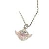 Collar colorido con alas de corazón y diamantes de color rosa cereza para mujer, moda de otoño, exquisita cadena de clavícula con incrustaciones de diamantes para novia
